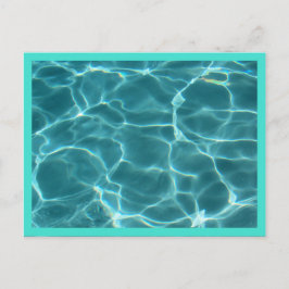Postal Piscina con borde turquesa
