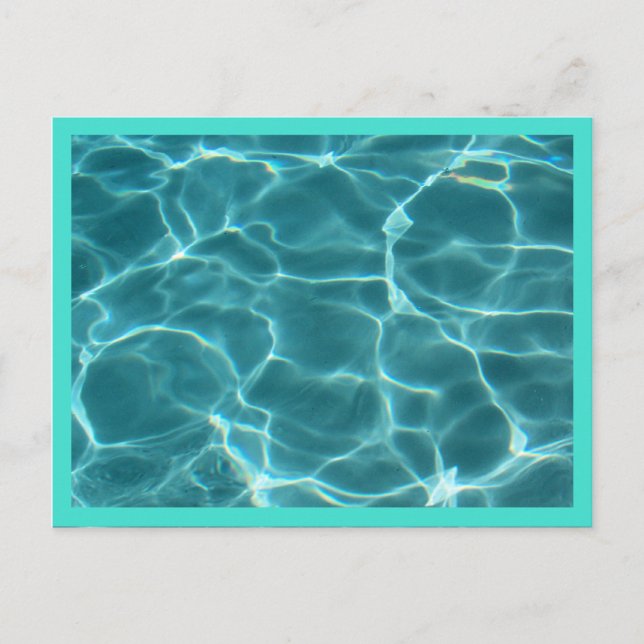Postal Piscina con borde turquesa (Anverso)