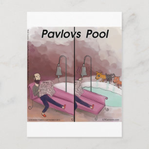 Postal Piscina de Pavlov divertida caricatura