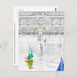 Postal Piscina del Jardín de Luxemburgo - París