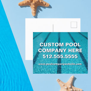 Postal Piscina Empresa Personalizado Marketing