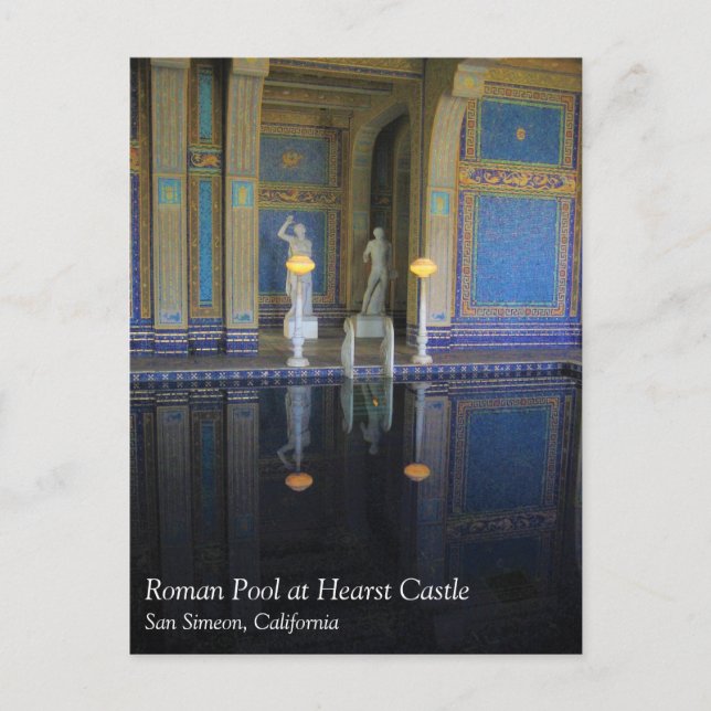 Postal Piscina romana en el Castillo Hearst, California (Anverso)