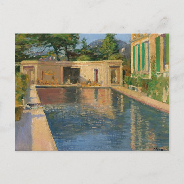 Postal Piscina, sur de Francia | Sir John Lavery (Anverso)