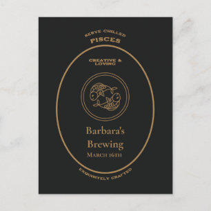 Postal Piscis Apothecario Personal Creativo Amoroso Etiqu