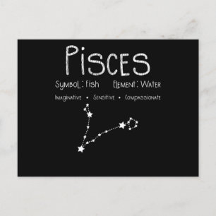 Postal Piscis Horóscopo Astrología Signo Zodiacal Regalo 