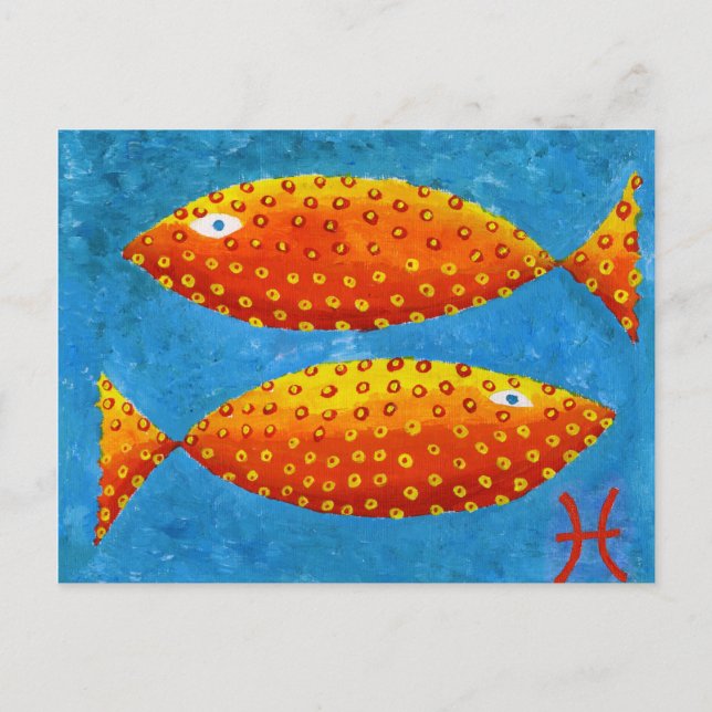 Postal Piscis Horóscopo Zodíaco Signo Estelar (Anverso)