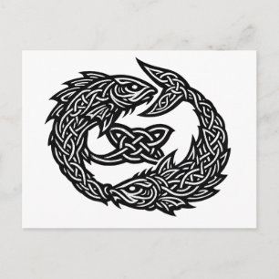 Postal Piscis Sigilo Celta de Doble Corriente   BurnsInHe