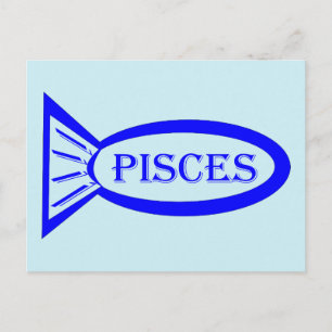 Postal Piscis Star Sign Fish Postcard