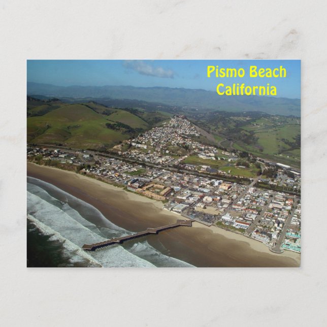 Postal Pismo Beach, California Aerial View Postcard (Anverso)