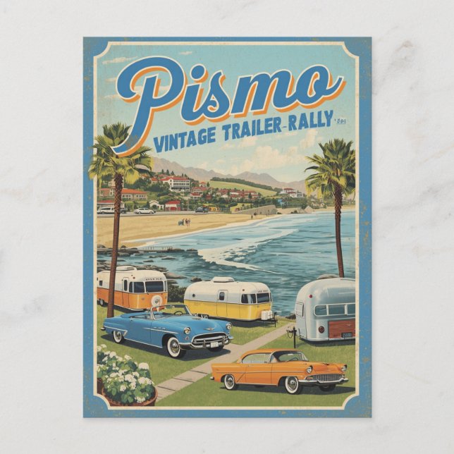 Postal Pismo Beach Vintage Coastal Scene (Anverso)