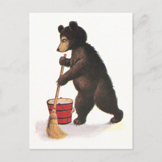 Postal Piso de madejas de oso de peluche de peluche