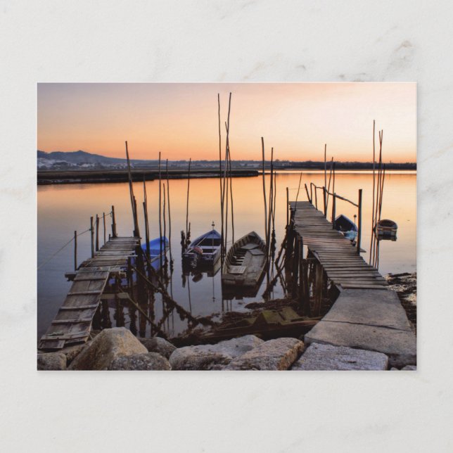 Postal Pisos de muelle en el río (Anverso)
