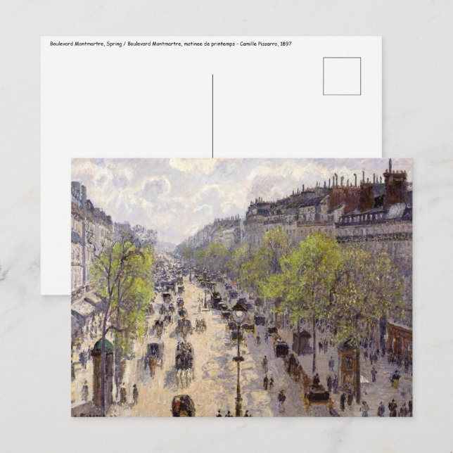 Postal Pissarro - Boulevard Montmartre, primavera (Anverso / Reverso)