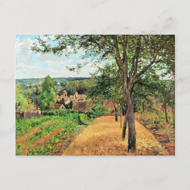 Postal Pissarro - huertos de Louveciennes, arte fino, (Anverso)