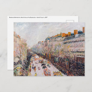 Postal Pissarro - Montmartre, Mardi Gras en el Boulevard
