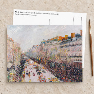 Postal Pissarro - Montmartre, Mardi Gras en el Bulevar