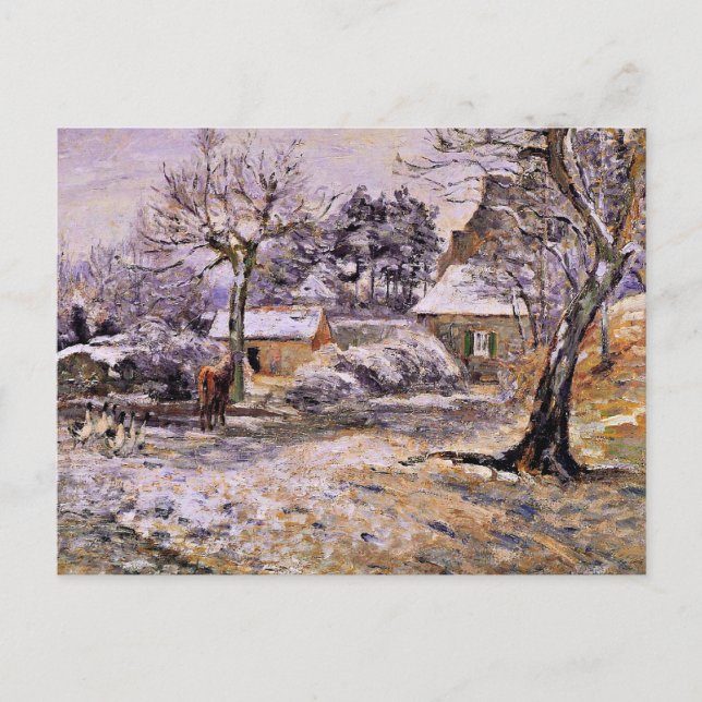 Postal Pissarro - Nieve en Montfoucault (Anverso)