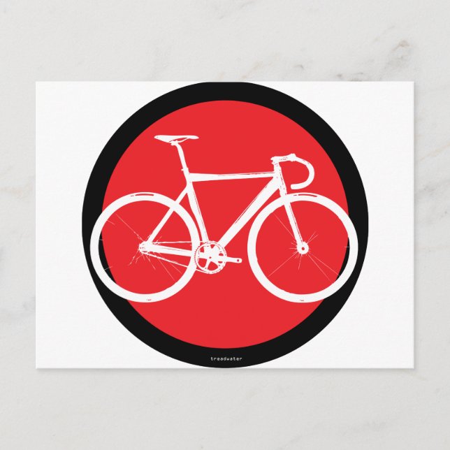 Postal Pista de bicicleta - Punto rojo (Anverso)