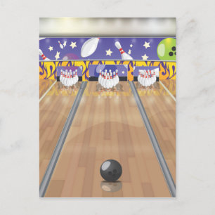 Postal Pista de Bolos de Diez Pin