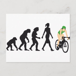 Postal pista de ciclismo hembra de evolución