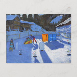 Postal pista de hielo Clusaz 2014 para niños