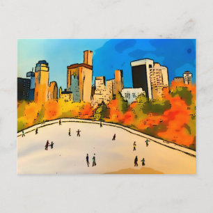 Postal Pista de hielo de Nueva York Central Park