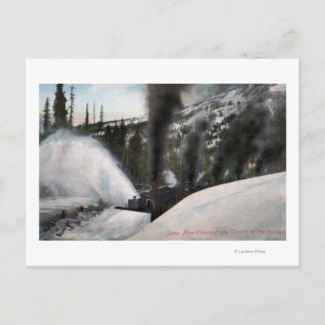 Postal Pista de nieve, pistas de limpieza de vías férreas (Anverso)