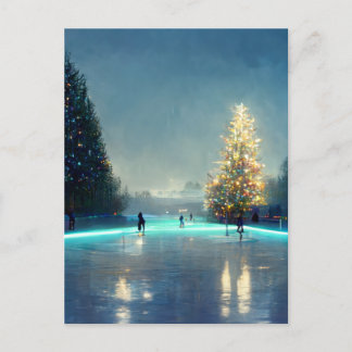 Postal pista de patinaje sobre hielo al aire libre en el 