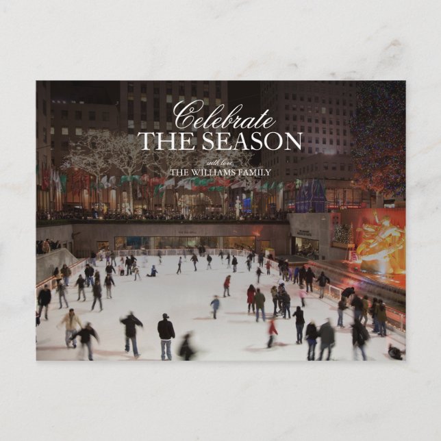 Postal Pista de patinaje sobre hielo en Rockefeller Cente (Anverso)