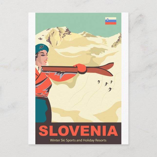 Postal Pistas de esquí de Eslovenia (Anverso)