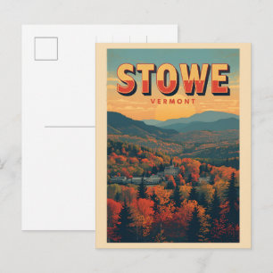Postal Pistas de esquí exteriores invernales vintage Stow