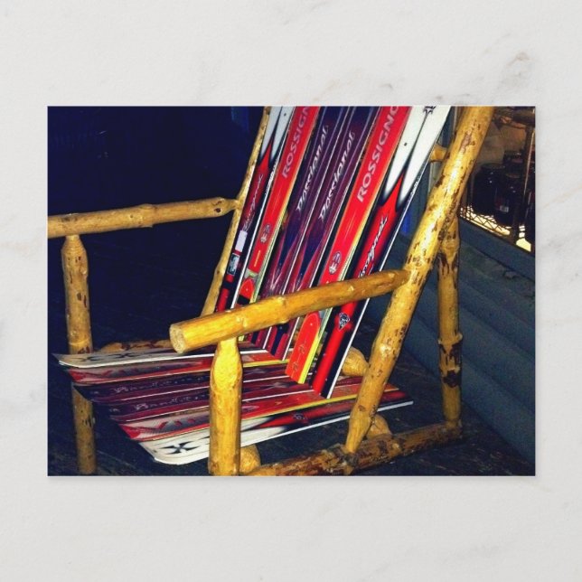 Postal Pistas de esquí Guay para hacer con viejos esquís (Anverso)