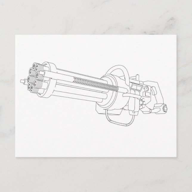 Postal Pistola de Rotación Steampunk (Anverso)