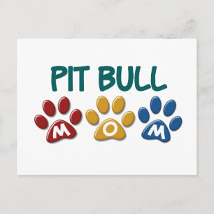 Postal PIT BULL TERRIER Mom Paw Print 1