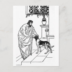 Postal Pitágoras con perro