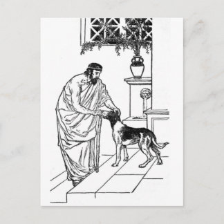 Postal Pitágoras con perro