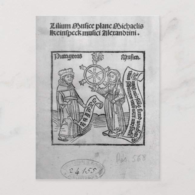 Postal Pitágoras y música (Anverso)