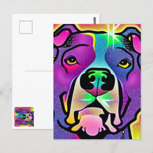 Postal Pitbull Dog Pop Art