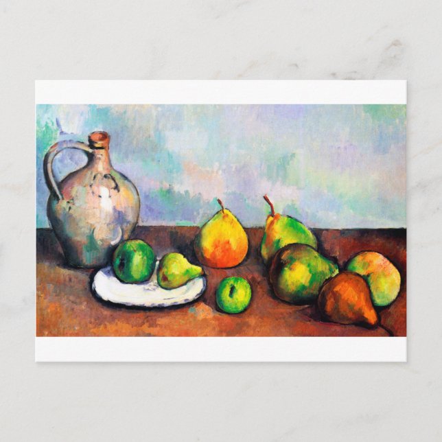Postal Pitcher and Fruit, Paul Cezanne (Anverso)