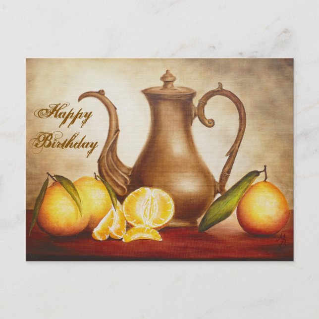 Postal Pitcher con Naranjas (Anverso)