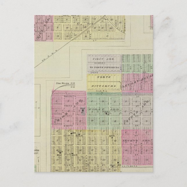 Postal Pittsburg, Walnut, Beulah y Lichfield, Kansas (Anverso)