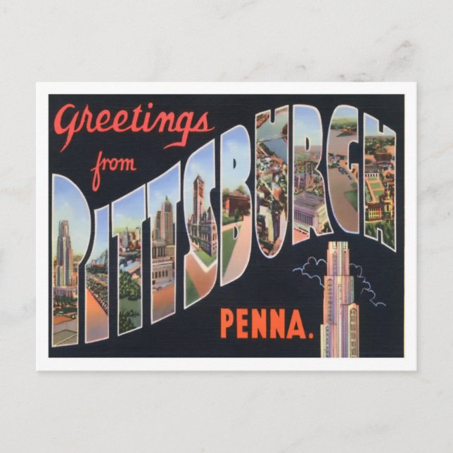 Postal Pittsburgh, Cartas Grandes Vintage de Pennsylvania (Anverso)