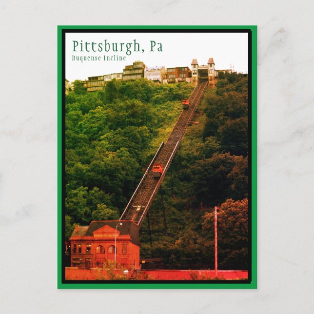 Postal Pittsburgh-Incline-Colorful-Photo (Anverso)