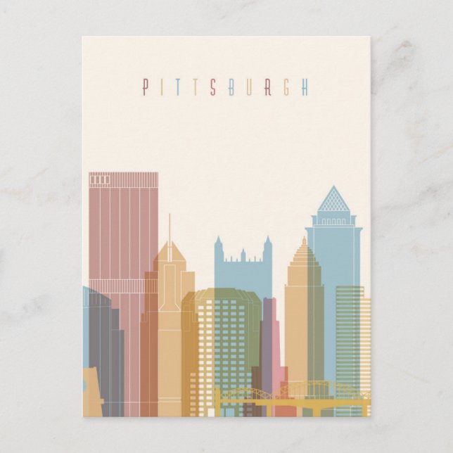 Postal Pittsburgh, Pennsylvania | Línea de la ciudad (Anverso)