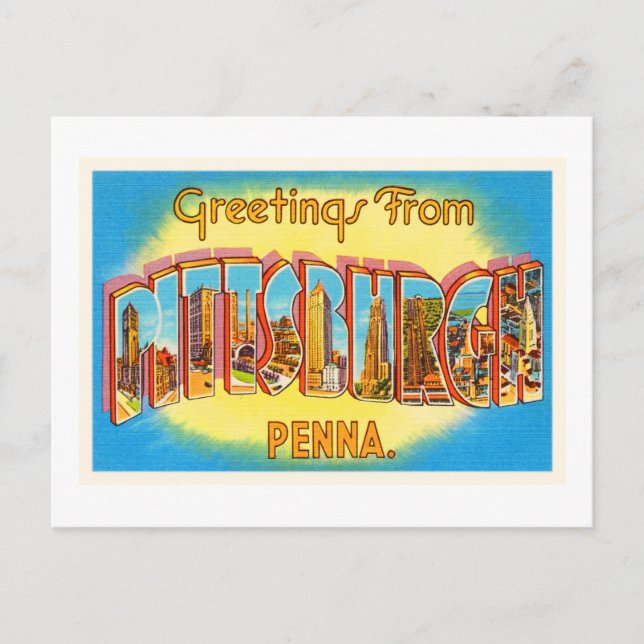Postal Pittsburgh Pennsylvania PA Vintage Travel Souvenir (Anverso)