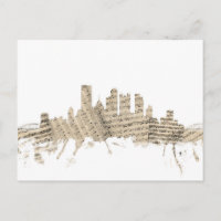 Pittsburgh Pennsylvania Skyline Sheet Music Citysc