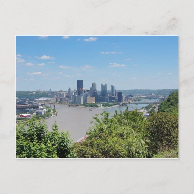 Postal Pittsburgh Skyline desde West End Overlook (Anverso)