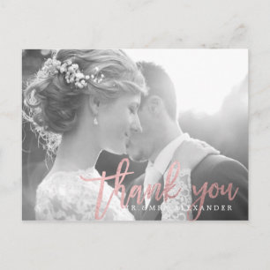 Postal PixDezines Agradecimiento de Boda/Letra Rosada Dor