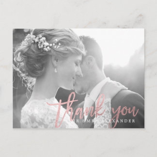 Postal PixDezines Agradecimiento de Boda/Letra Rosada Dor