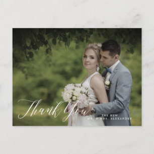 Postal PixDezines Boda Gracias/Caligrafía Elegante